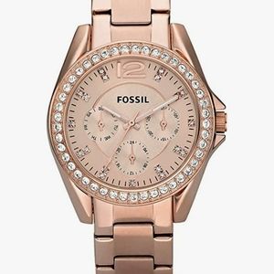 Fossil Women's Riley Stainless Steel Crystal-Accented Multifunction Quartz Watch